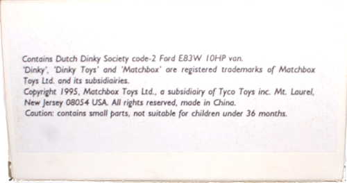 The Dutch Dinky Society Club Model 1995