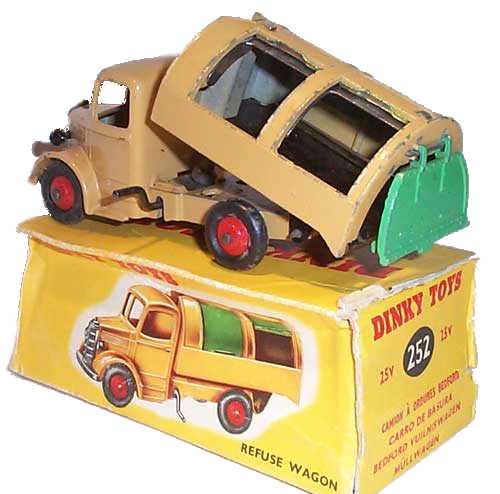 Dinky 252 Bedford Refuse Truck rear view