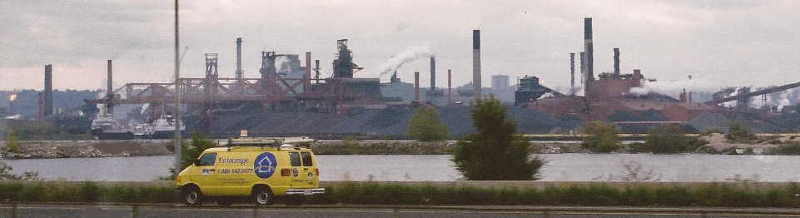 Steel mills, on the shore of Lake Ontario, at Hamilton