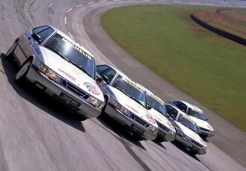 the real Talladega Challenge Saabs